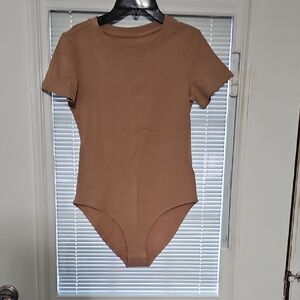 Tan Short Sleeve Bodysuit